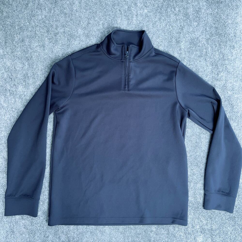 Lands End Kids Navy Quarter Zip Pullover Performance Stretch Top Large 14-16